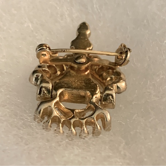 Petite Jeweled Door Knocker Brooch Pin - Picture 5 of 10